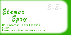 elemer egry business card